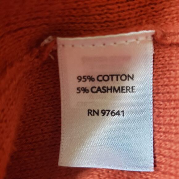 J. Jill Pure Jill Cotton/Cashmere Kimono Sweater - Burnt Orange - XS - Picture 9 of 10